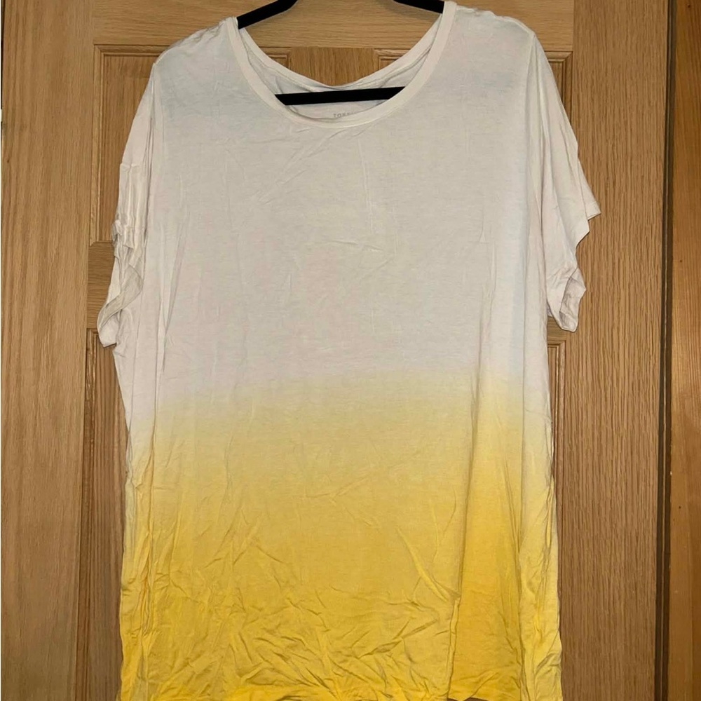 Torrid White and Yellow Gradient Women's Tee